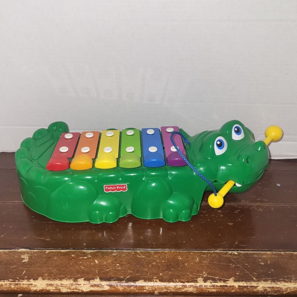 FISHER PRICE Pull Along ALLIGATOR XYLOPHONE 14" Pre-School Musical Instrument